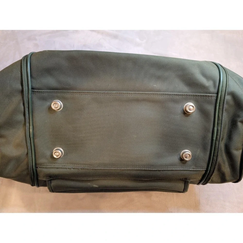 Vintage Olympia Duffel Bag Green Nylon Travel Gym Carry On Multi Pocket